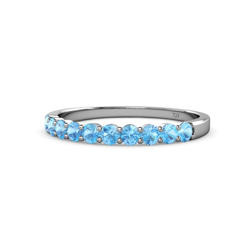 Clara 2.70 mm Blue Topaz 10 Stone Wedding Band 