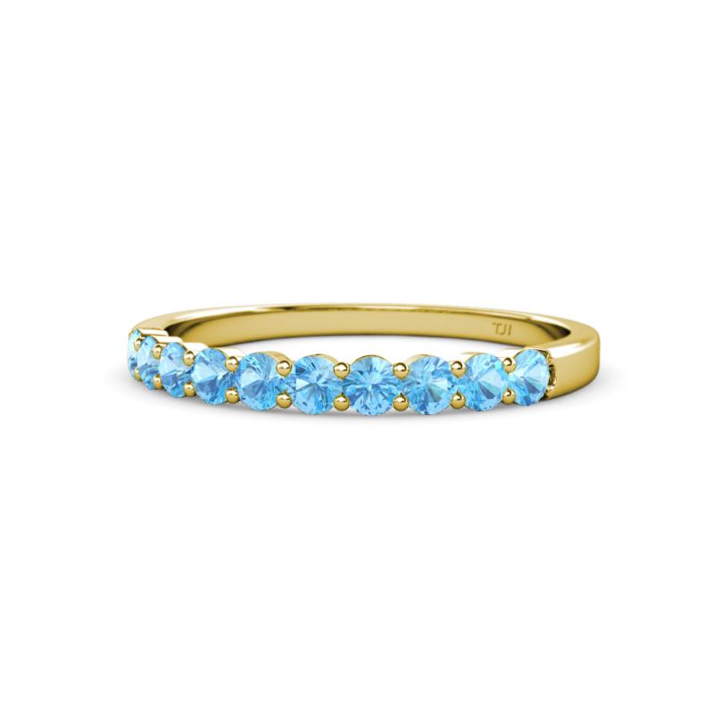 Clara 2.70 mm Blue Topaz 10 Stone Wedding Band 
