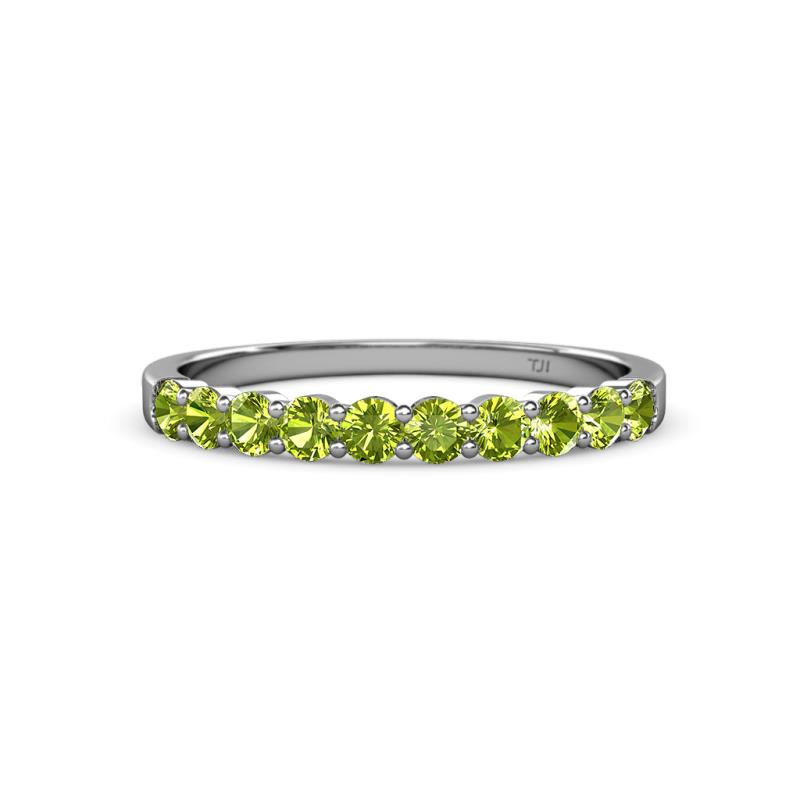Clara 2.70 mm Peridot 10 Stone Wedding Band 