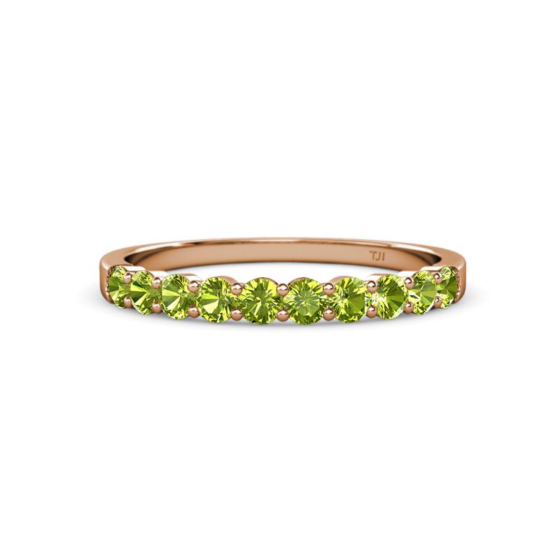 Clara 2.70 mm Peridot 10 Stone Wedding Band 
