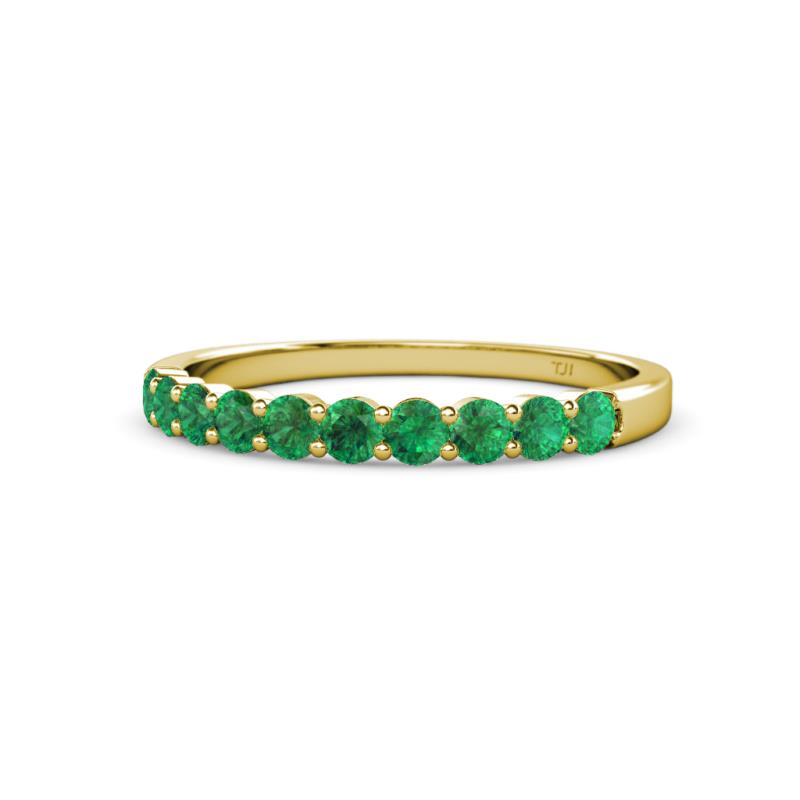 Clara 2.70 mm Emerald 10 Stone Wedding Band 