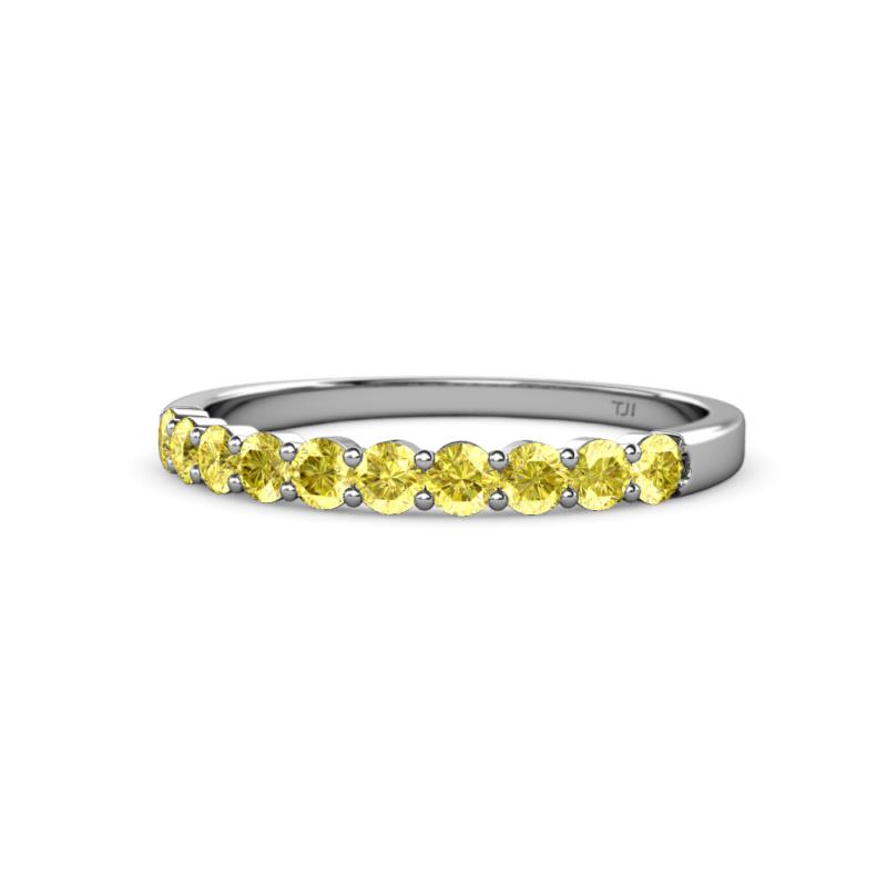 Clara 2.70 mm Yellow Sapphire 10 Stone Wedding Band 