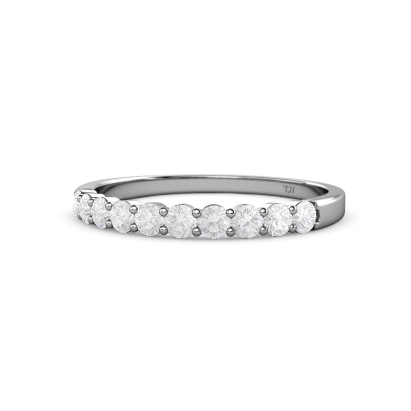 Clara 2.70 mm White Sapphire 10 Stone Wedding Band 