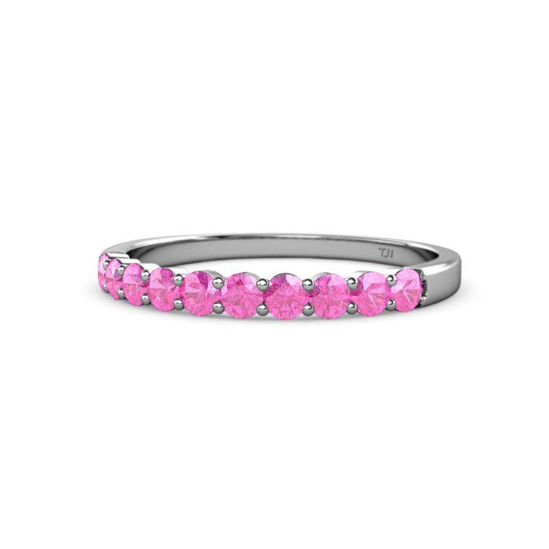 Clara 2.70 mm Pink Sapphire 10 Stone Wedding Band 