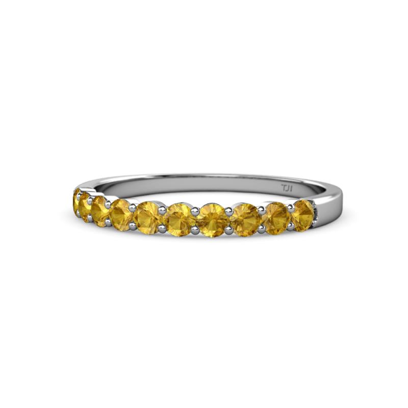 Clara 2.70 mm Citrine 10 Stone Wedding Band 