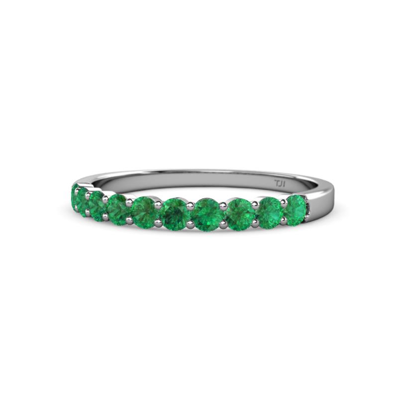 Clara 2.70 mm Emerald 10 Stone Wedding Band 