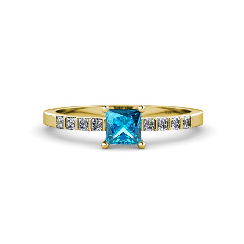 Fenice Blue and White Diamond Bridal Set Ring 