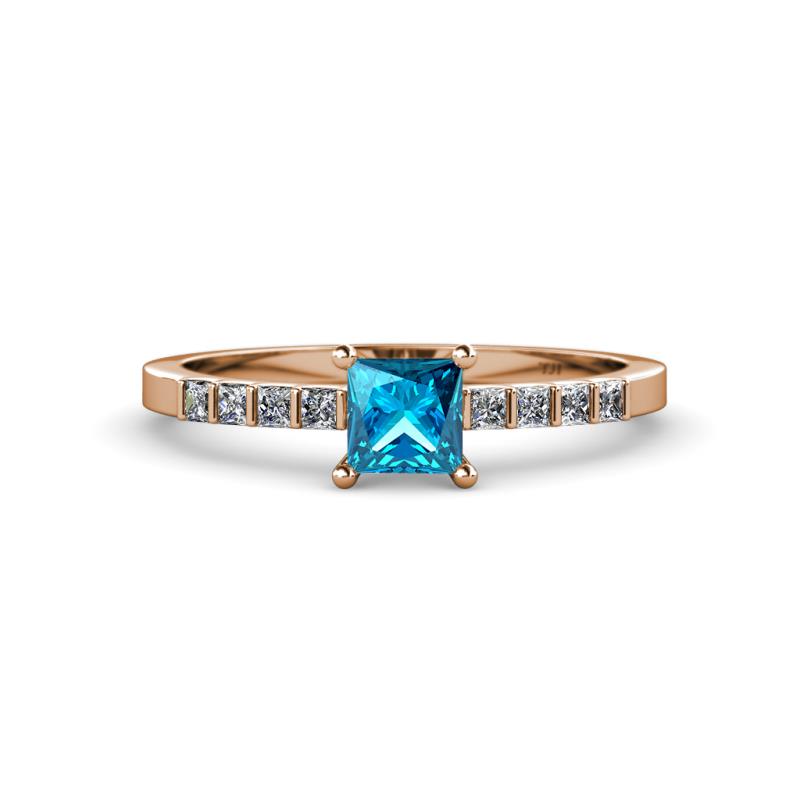 Fenice Blue and White Diamond Bridal Set Ring 