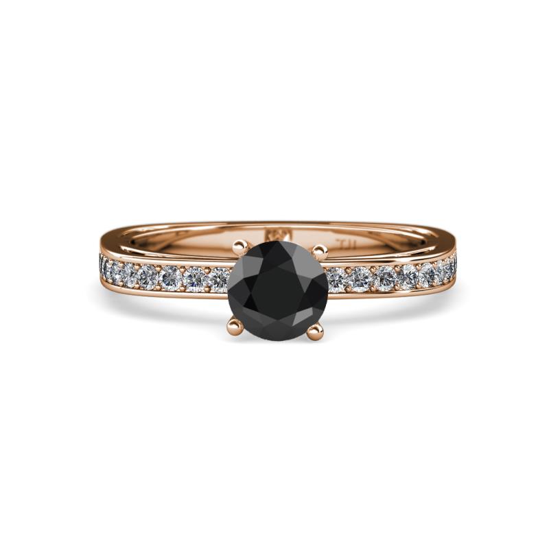 Inez Black and White Diamond Euro Shank Bridal Set Ring 