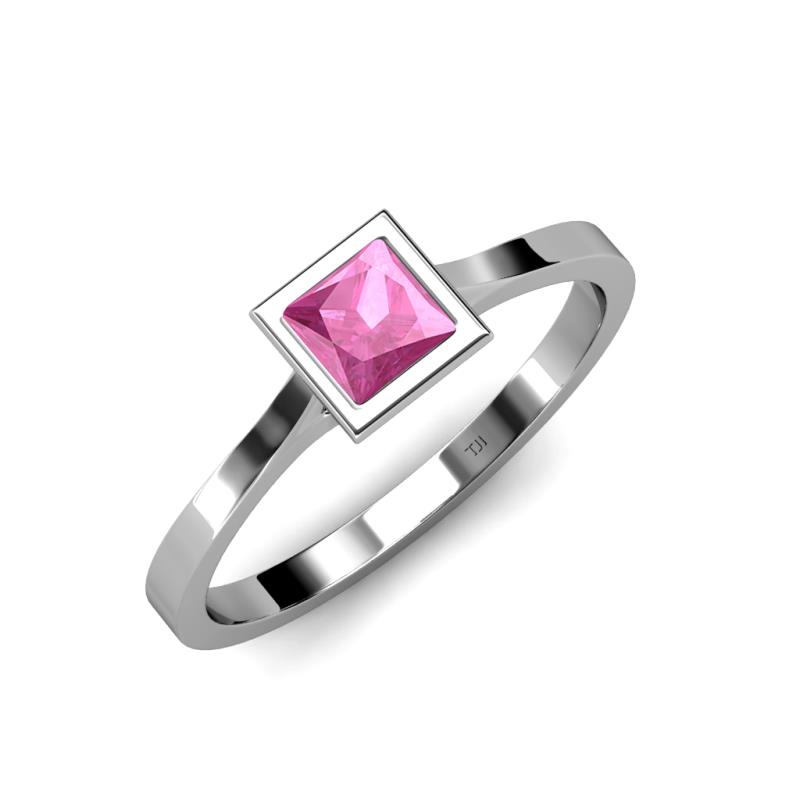 Elcie 0.85 ct Created Pink Sapphire Solitaire Ring  