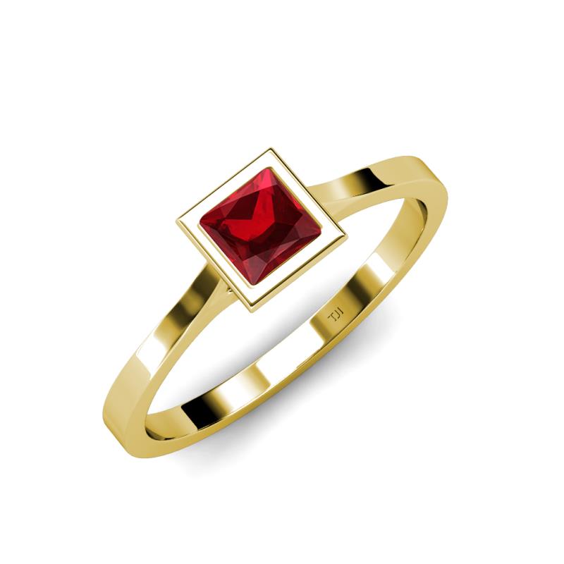 Elcie 0.85 ct Created Ruby Solitaire Ring  