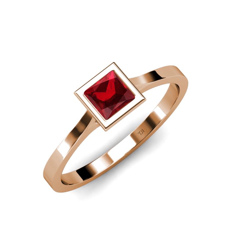Elcie 0.85 ct Created Ruby Solitaire Ring  