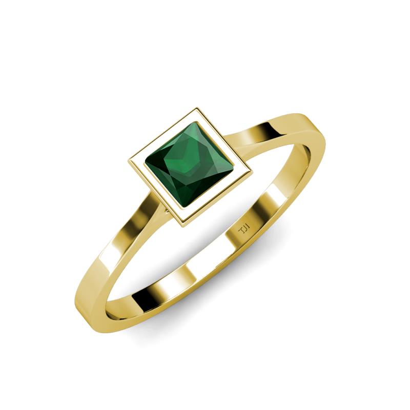 Elcie 0.97 ct Created Emerald Solitaire Ring  