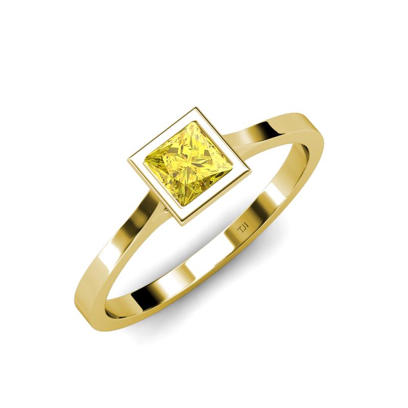 Elcie 0.85 ct Created Yellow Sapphire Solitaire Ring  