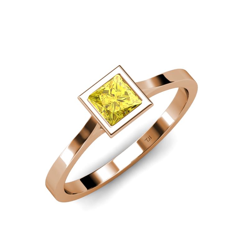Elcie 0.85 ct Created Yellow Sapphire Solitaire Ring  