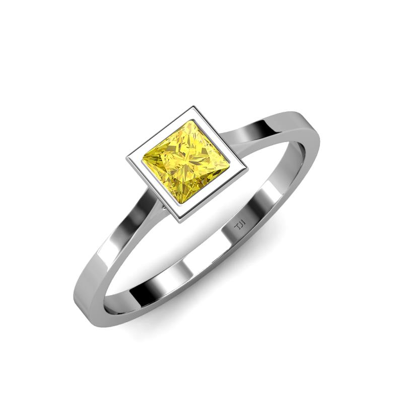 Elcie 0.85 ct Created Yellow Sapphire Solitaire Ring  