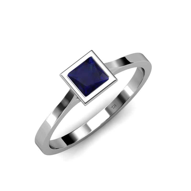 Elcie 0.85 ct Created Blue Sapphire Solitaire Ring  