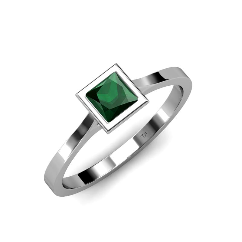 Elcie 0.97 ct Created Emerald Solitaire Ring  