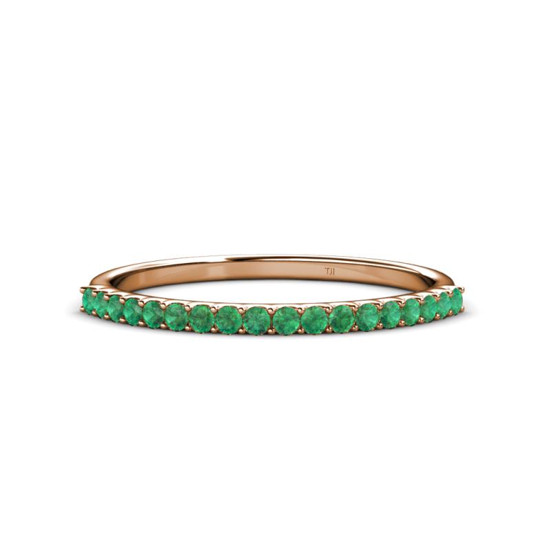 Iskra 0.23 ctw Emerald Round (1.50 mm) 18 Stone Wedding Band 