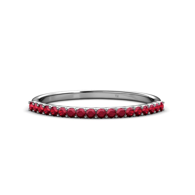 Iskra 0.28 ctw Ruby Round (1.50 mm) 18 Stone Wedding Band 