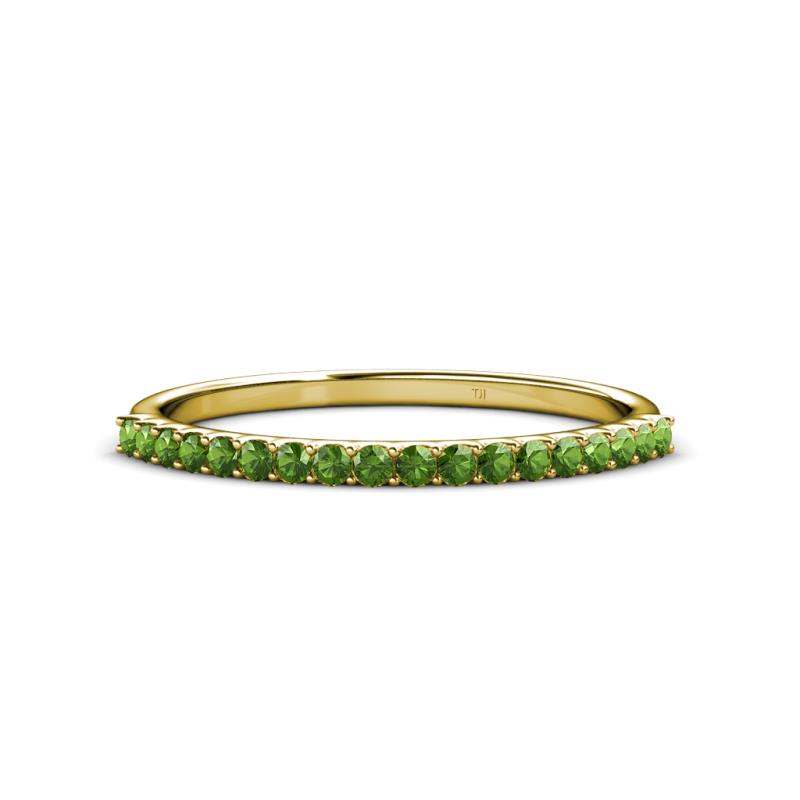 Iskra 0.28 ctw Green Garnet Round (1.50 mm) 18 Stone Wedding Band 