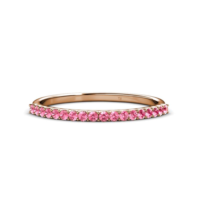 Iskra 0.23 ctw Pink Tourmaline Round (1.50 mm) 18 Stone Wedding Band 