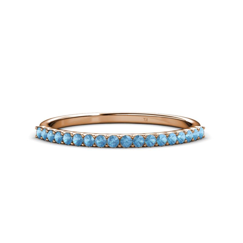 Iskra 1.50 mm Round Blue Topaz Wedding Band 