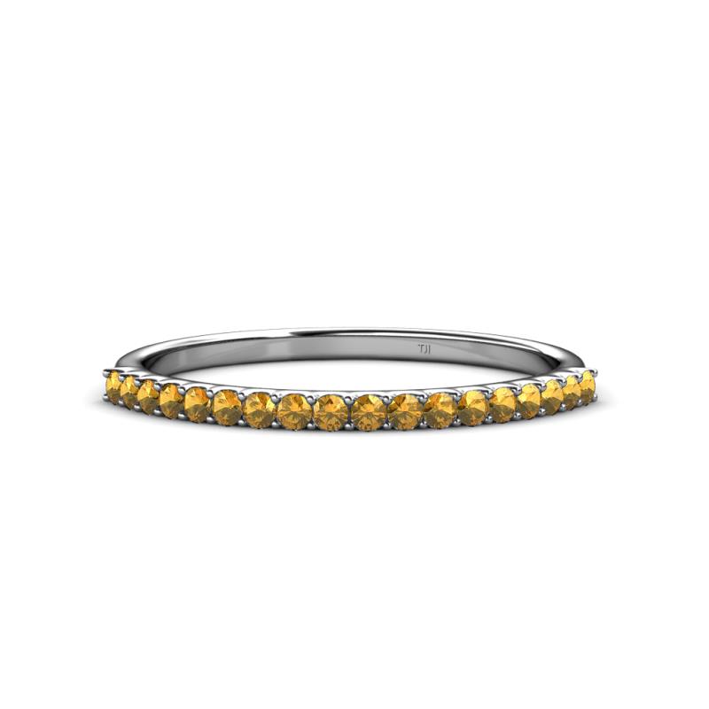 Iskra 0.23 ctw Citrine Round (1.50 mm) 18 Stone Wedding Band 