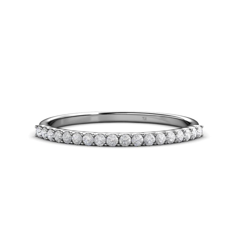 Iskra 0.28 ctw White Sapphire Round (1.50 mm) 18 Stone Wedding Band 