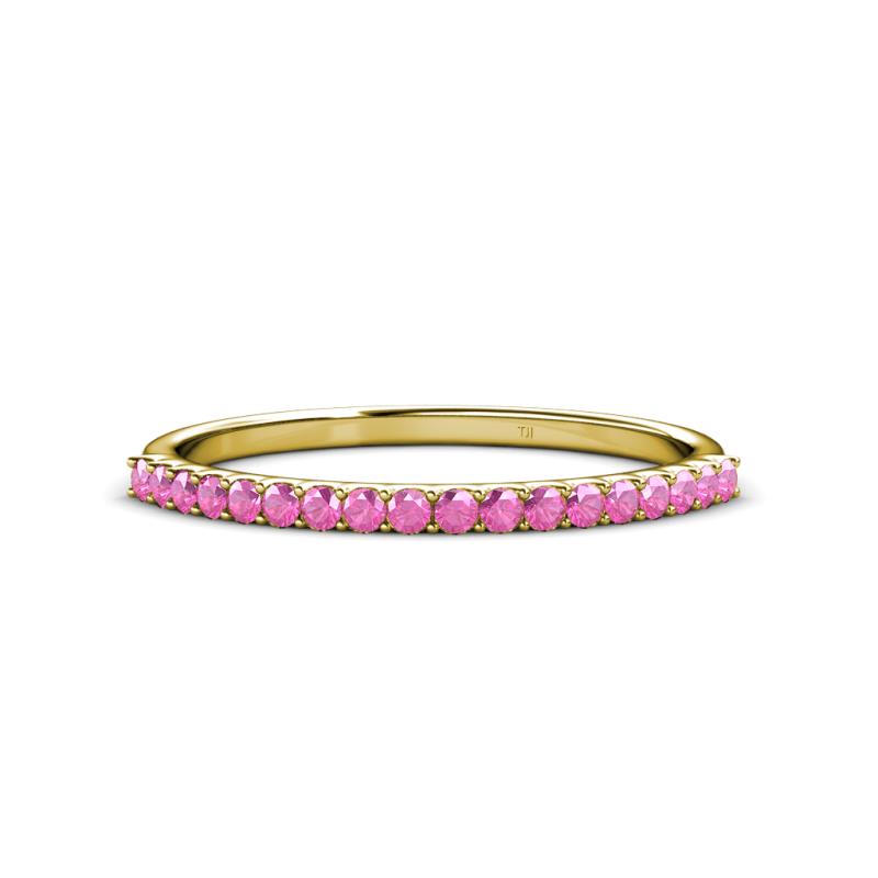Iskra 0.28 ctw Pink Sapphire Round (1.50 mm) 18 Stone Wedding Band 