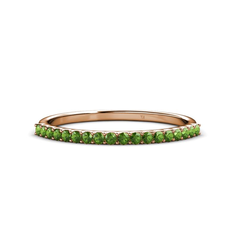 Iskra 0.28 ctw Green Garnet Round (1.50 mm) 18 Stone Wedding Band 