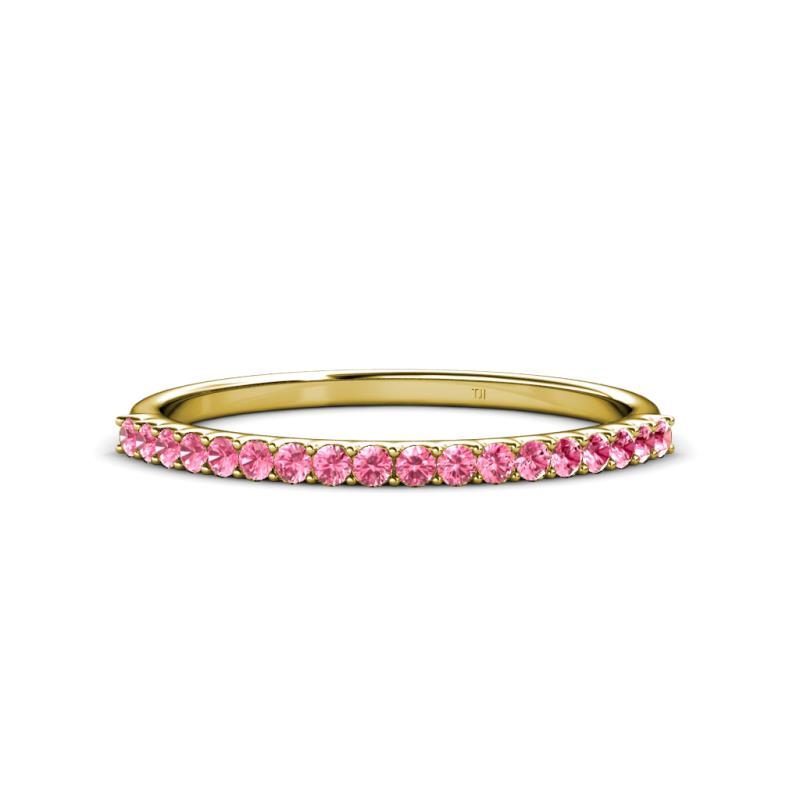 Iskra 0.23 ctw Pink Tourmaline Round (1.50 mm) 18 Stone Wedding Band 