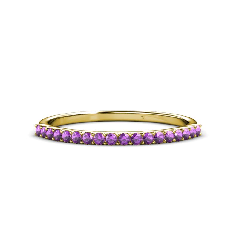 Iskra 0.23 ctw Amethyst Round (1.50 mm) 18 Stone Wedding Band 