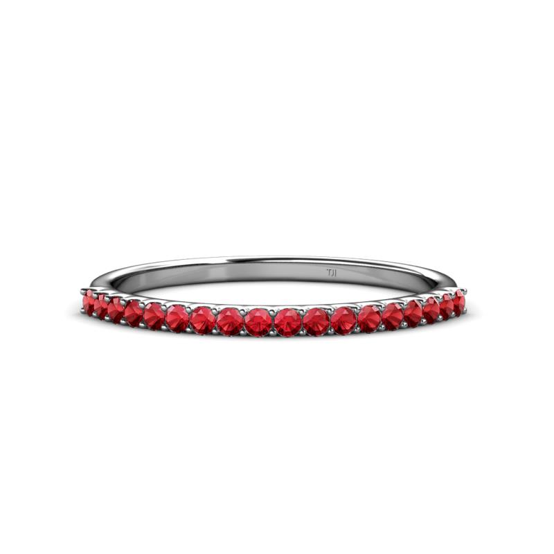 Iskra 0.28 ctw Red Garnet Round (1.50 mm) 18 Stone Wedding Band 