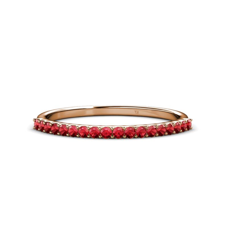 Iskra 0.28 ctw Red Garnet Round (1.50 mm) 18 Stone Wedding Band 