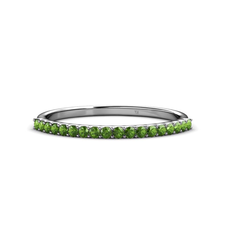 Iskra 0.28 ctw Green Garnet Round (1.50 mm) 18 Stone Wedding Band 