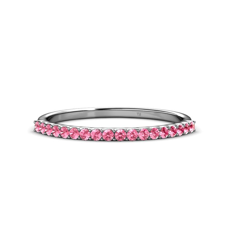 Iskra 0.23 ctw Pink Tourmaline Round (1.50 mm) 18 Stone Wedding Band 
