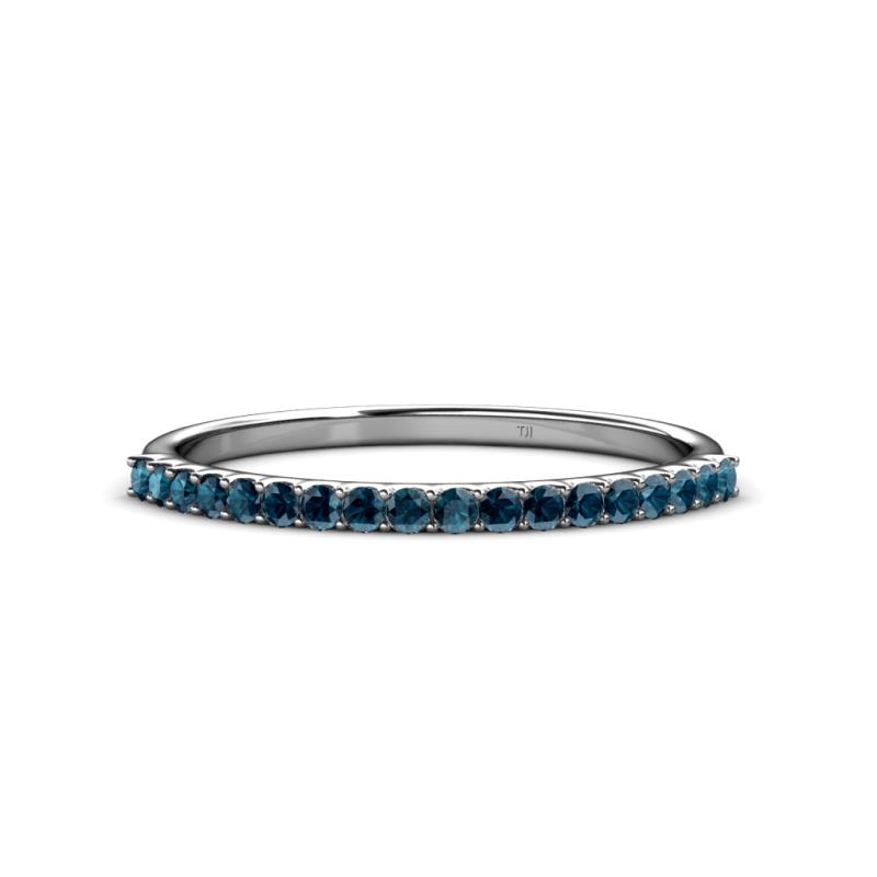 Iskra 0.36 ctw Blue Diamond Round (1.50 mm) 18 Stone Wedding Band 