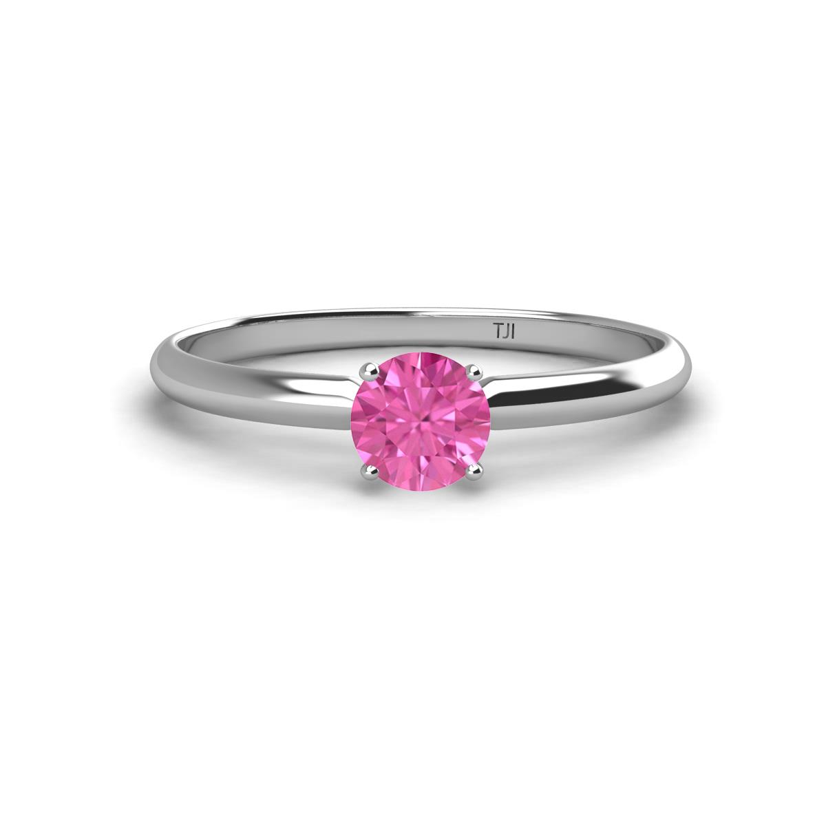 Solus Round Pink Sapphire Solitaire Engagement Ring  