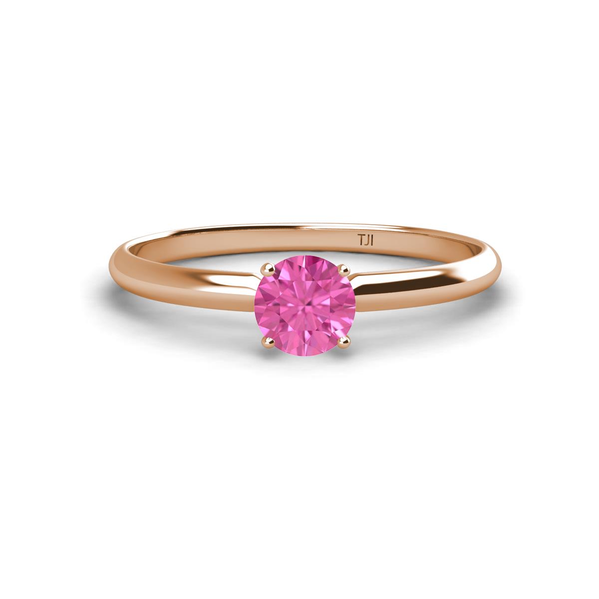 Solus Round Pink Sapphire Solitaire Engagement Ring  