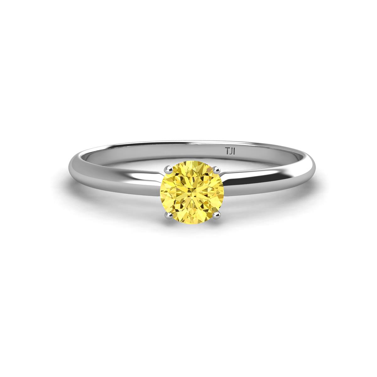 Solus Round Yellow Sapphire Solitaire Engagement Ring  