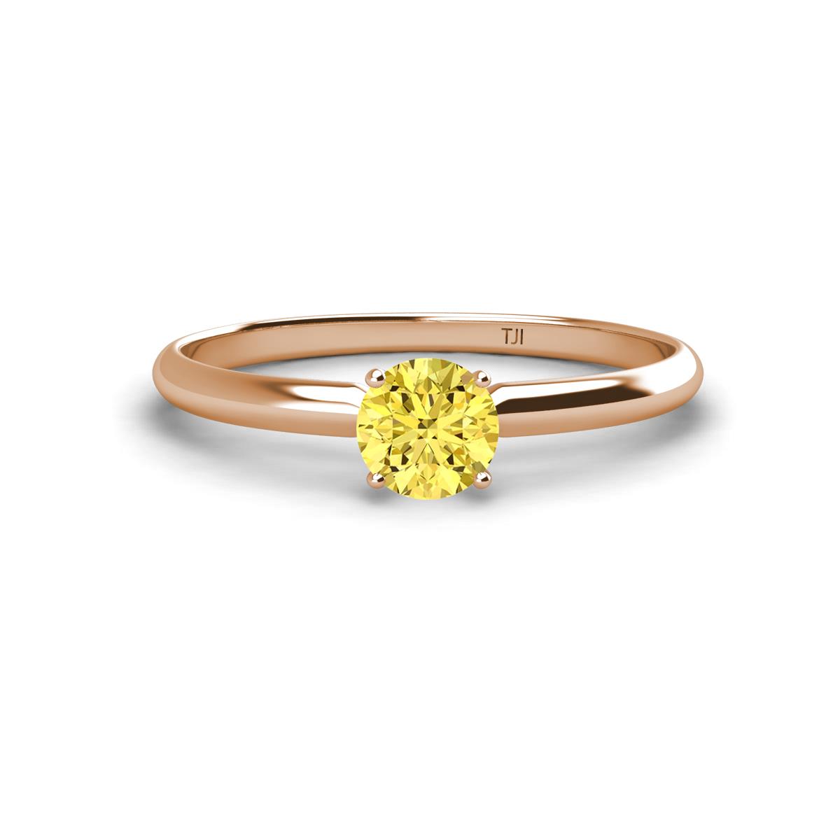 Solus Round Yellow Sapphire Solitaire Engagement Ring  