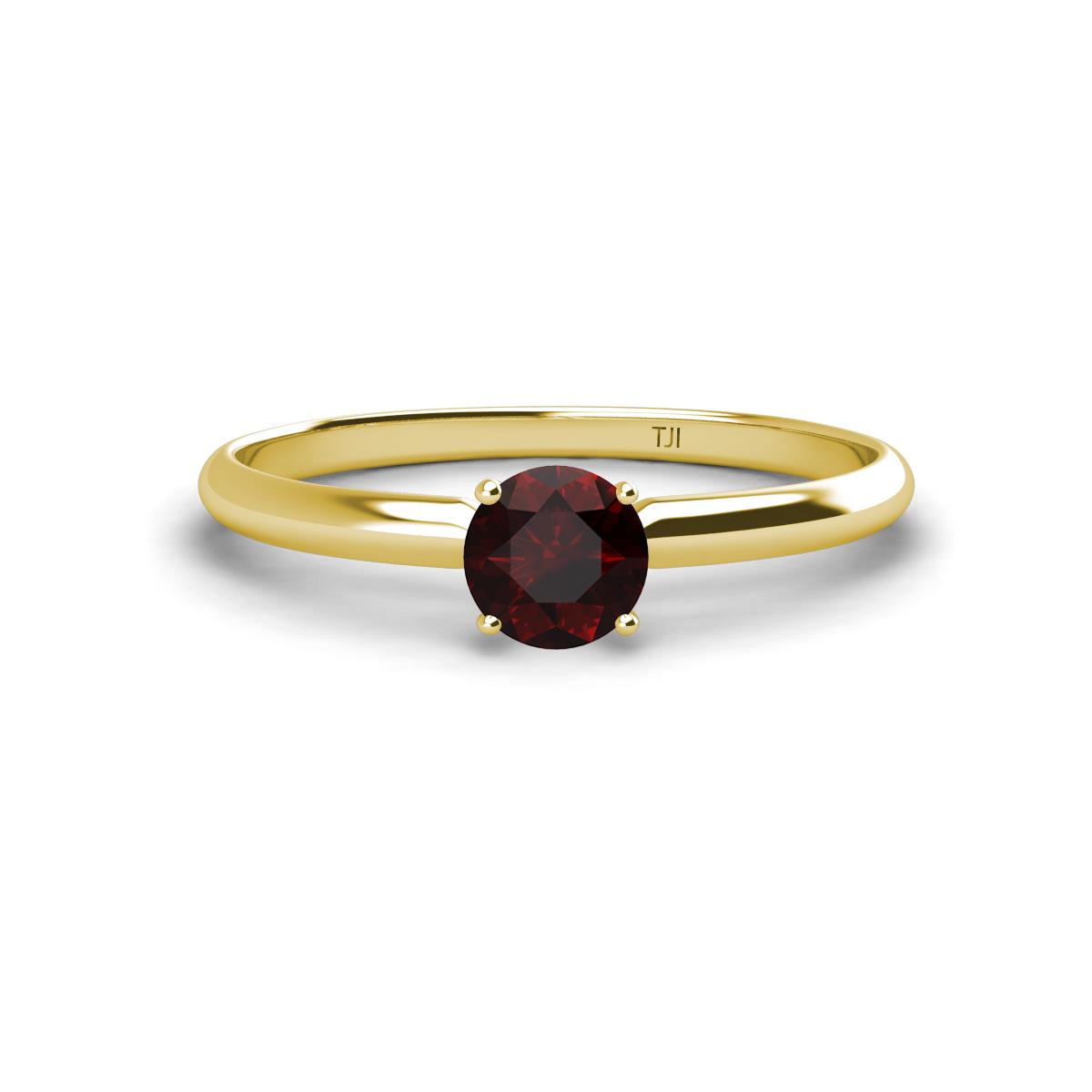 Solus Round Red Garnet Solitaire Engagement Ring  