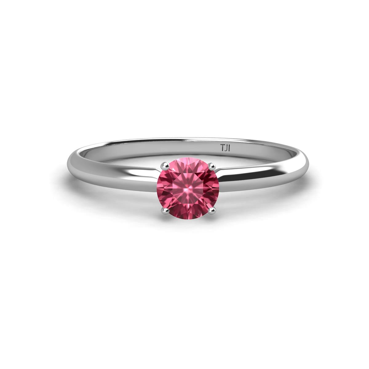 Solus Round Pink Tourmaline Solitaire Engagement Ring  