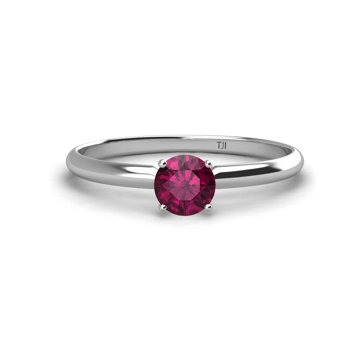 Solus Round Rhodolite Garnet Solitaire Engagement Ring  