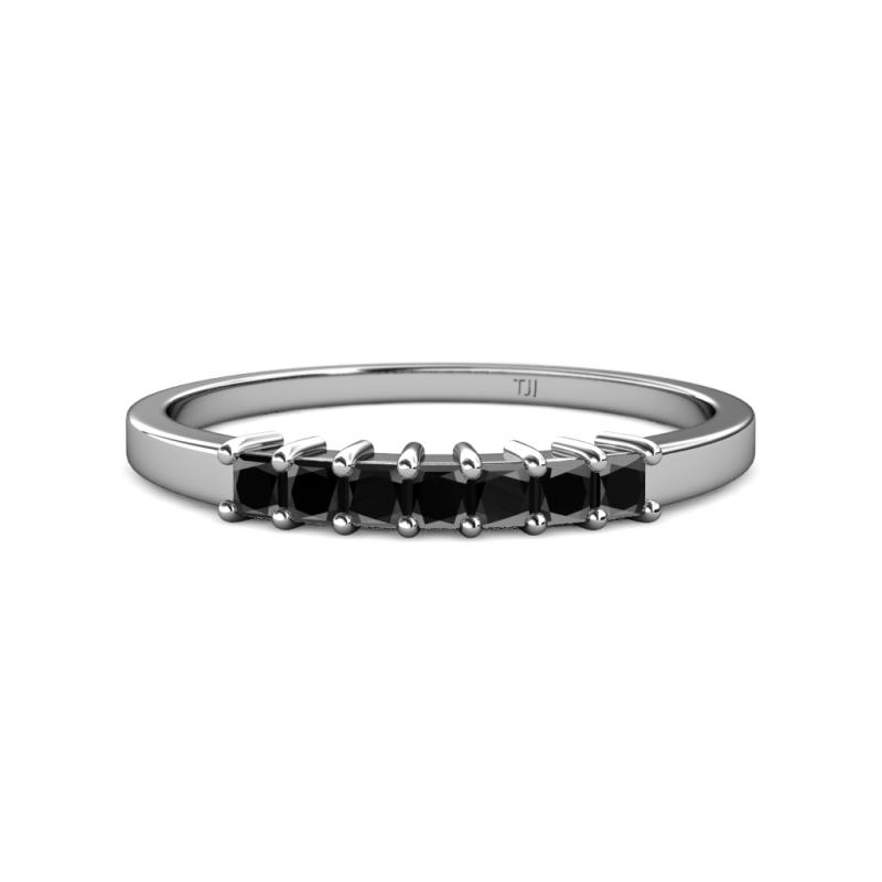 Evia 0.91 ctw Black Diamond (2.50 mm) Seven Stone Wedding Band 
