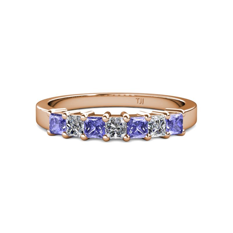 Evia 3.00 mm Tanzanite and Diamond Wedding Band 