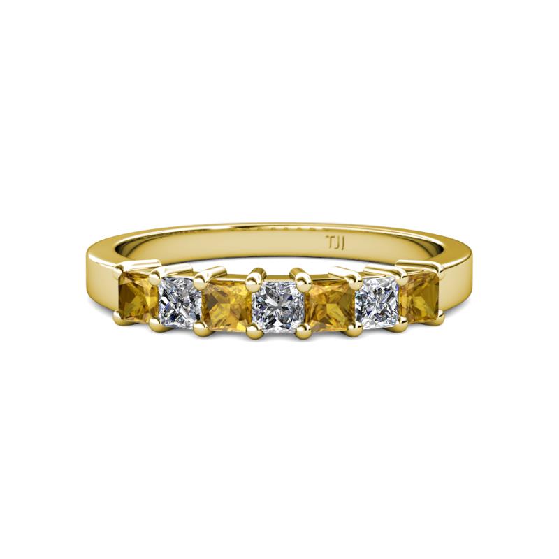 Evia 3.00 mm Citrine and Diamond Wedding Band 