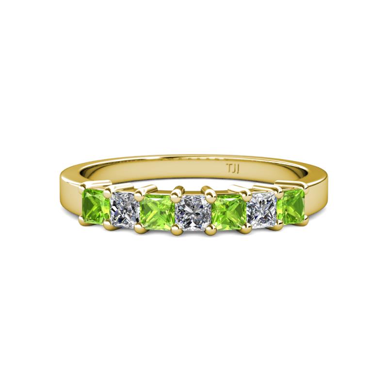 Evia 3.00 mm Peridot and Diamond Wedding Band 