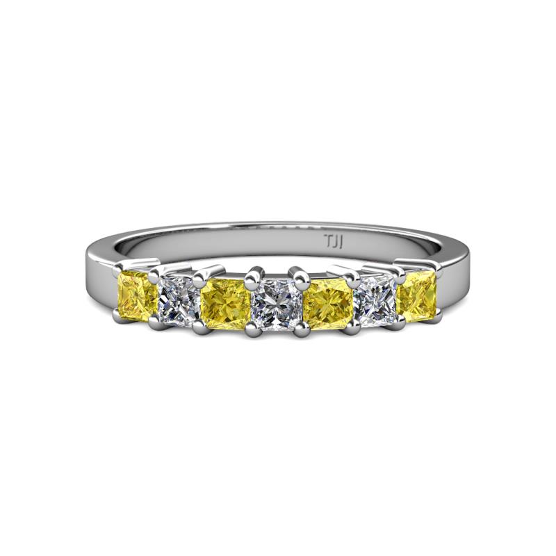 Evia 3.00 mm Yellow Sapphire and Diamond Wedding Band 